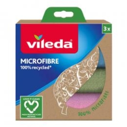 Ścierka 30x30 mikrofibra Recycled Vileda, 3szt karton #8634